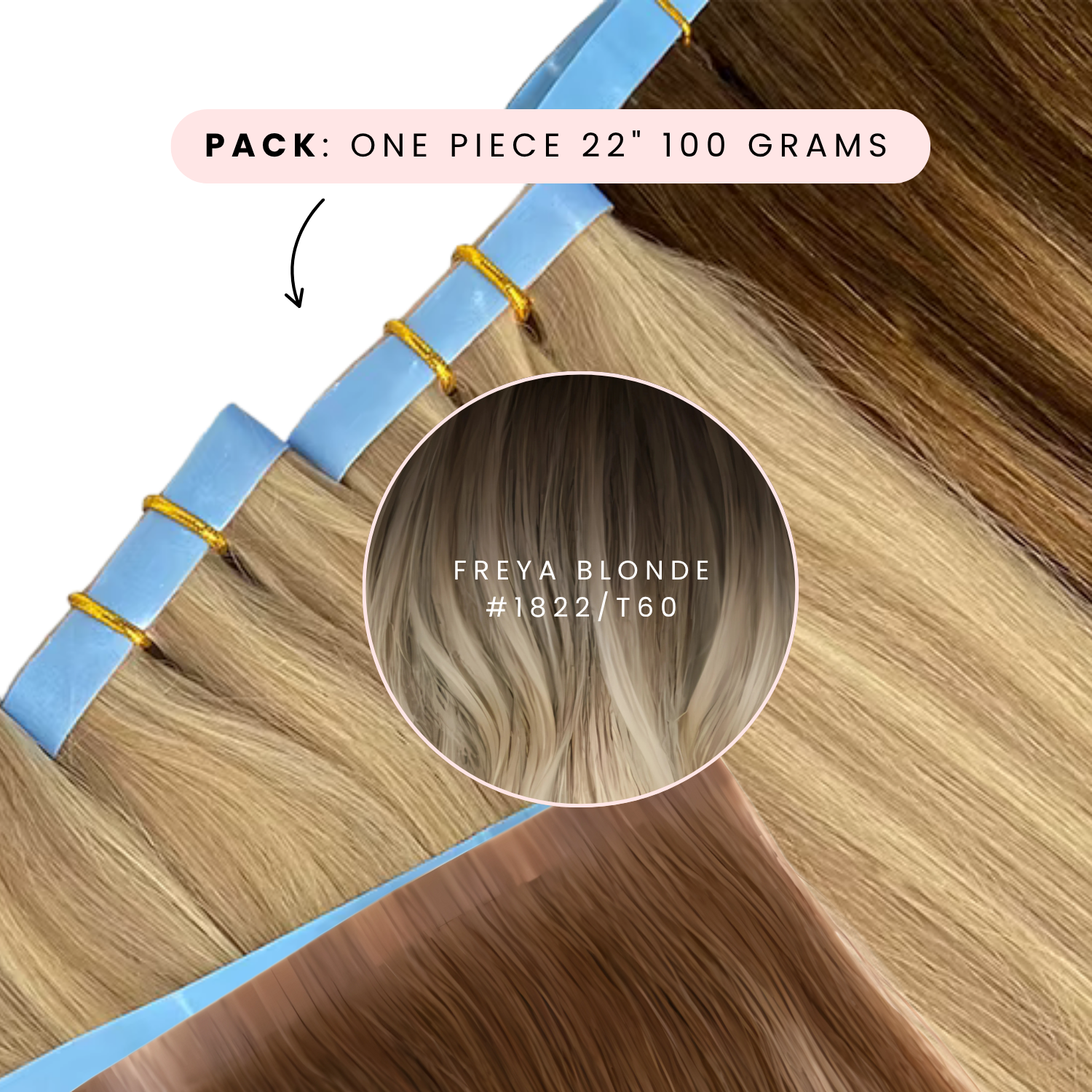 Tape-In Extension, one piece, Freya Blonde