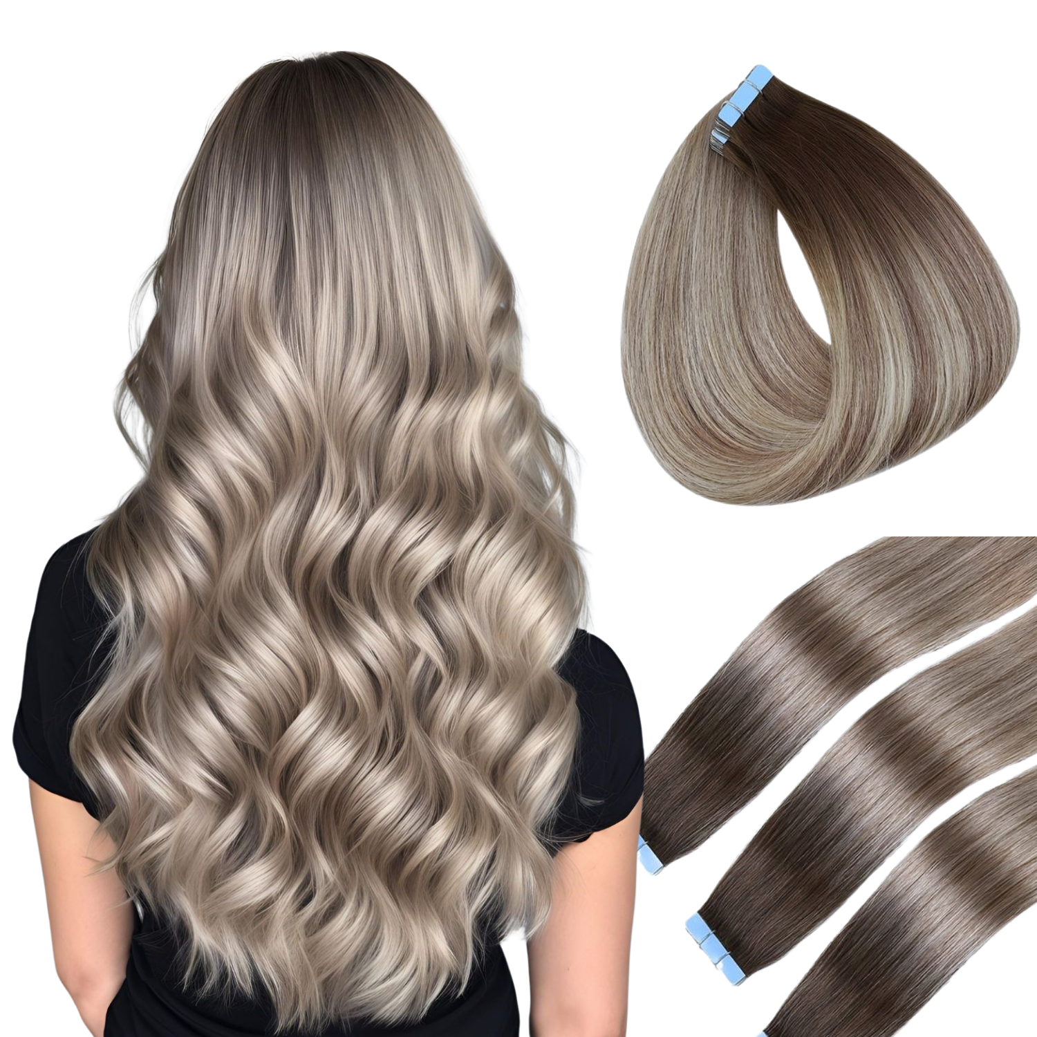 Tape-In Extension, Smoky Ash Blonde