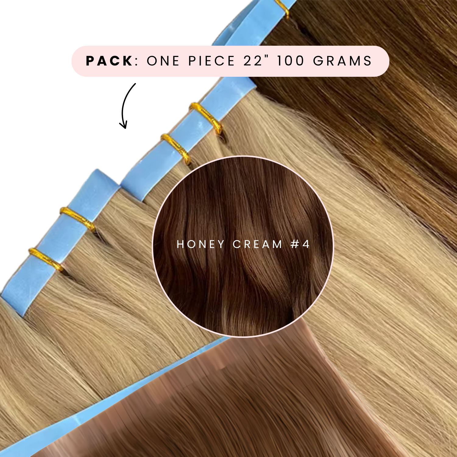 Tape-In Extension, one piece, Honey Cream