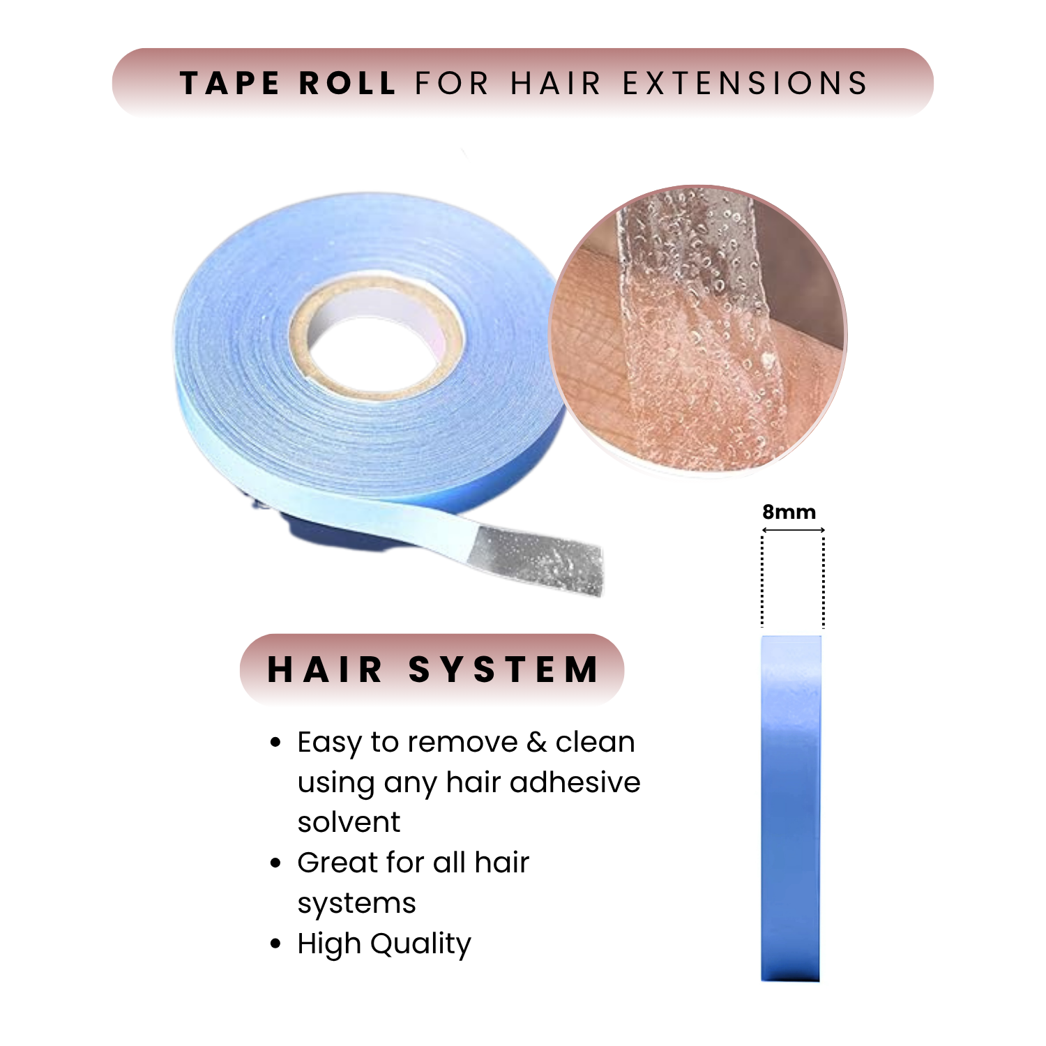 Hair Extension Tape Roll - 6 Yards