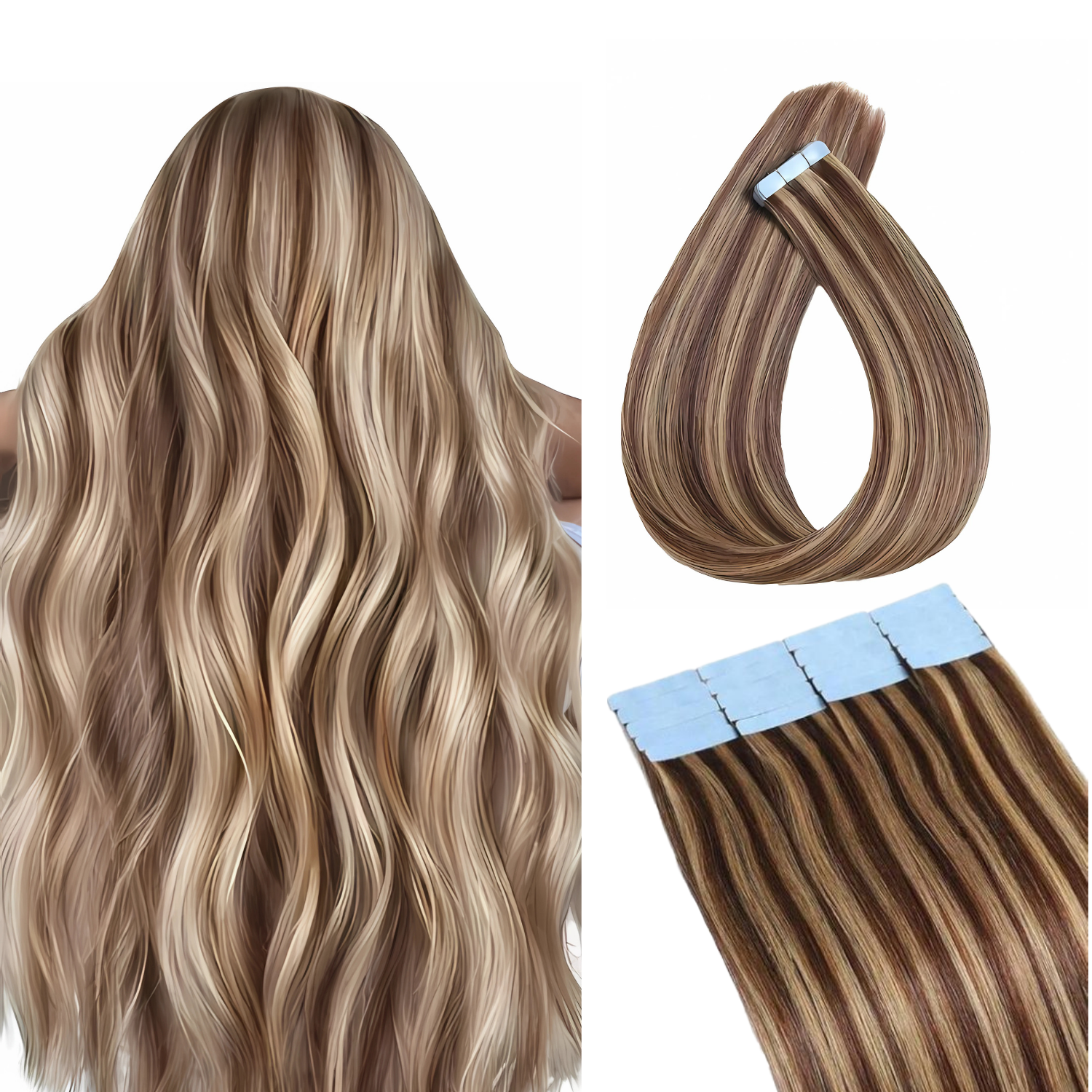 Tape-In Extensions, Honey Bee