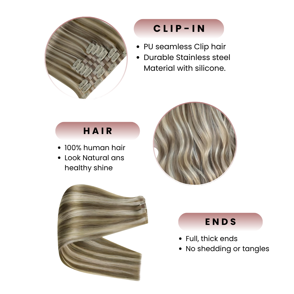 Clip-In Extension, Honey Bee