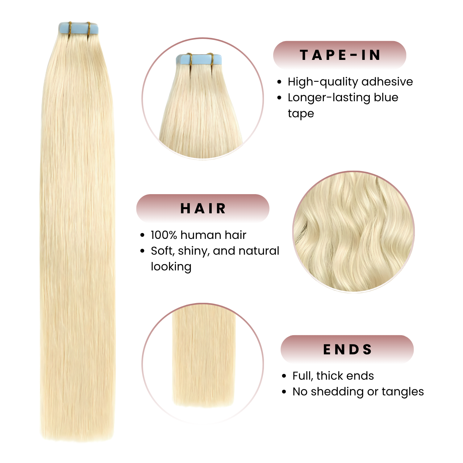 Tape-In Extension, Exclusive Pearl