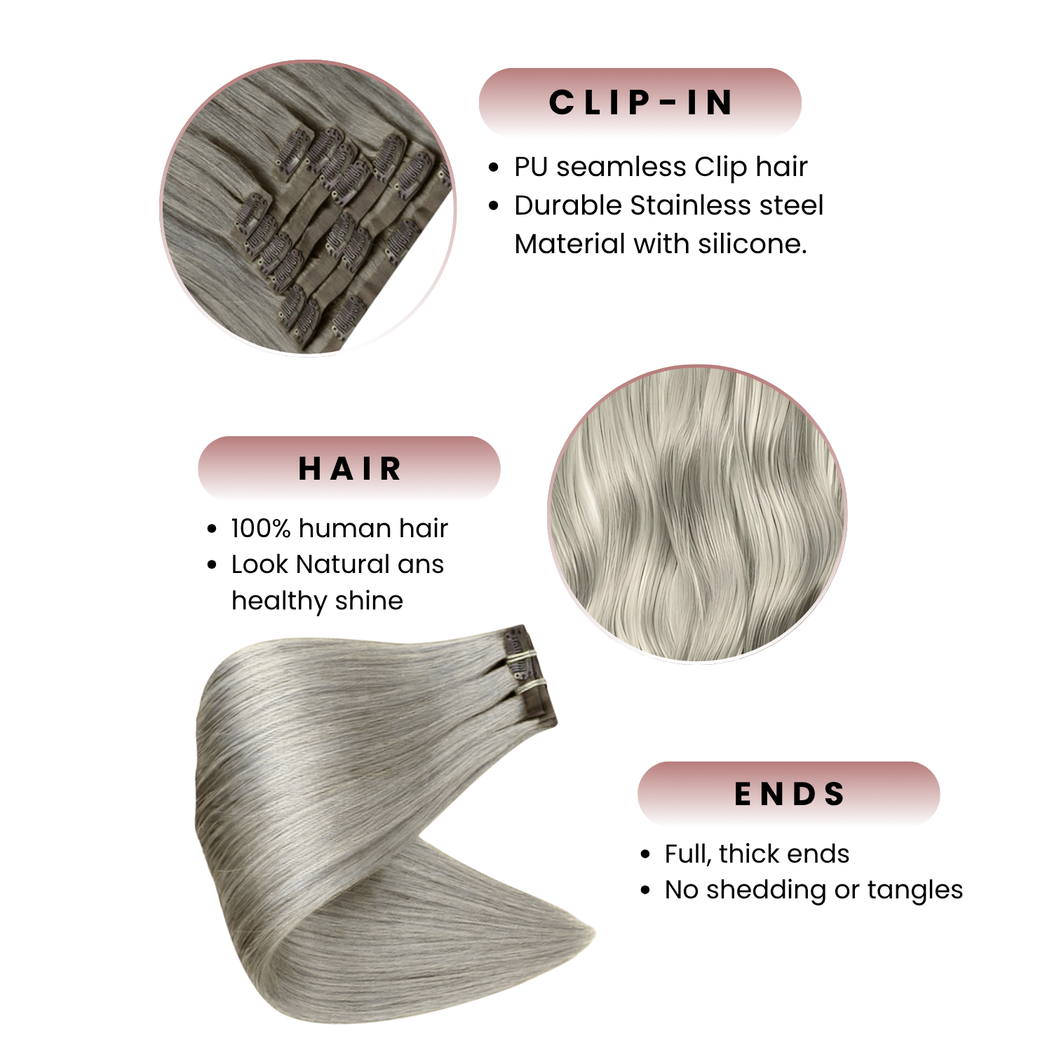 Clip-In Extension, Royal Queen