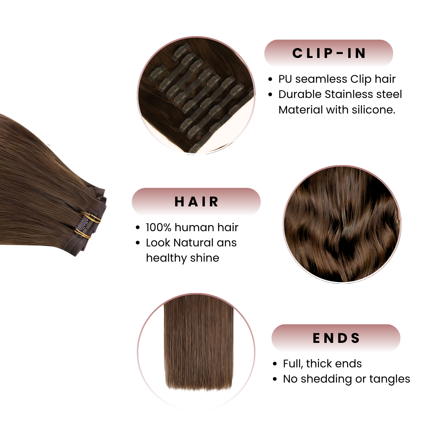 Clip-In Extension, Honey Cream