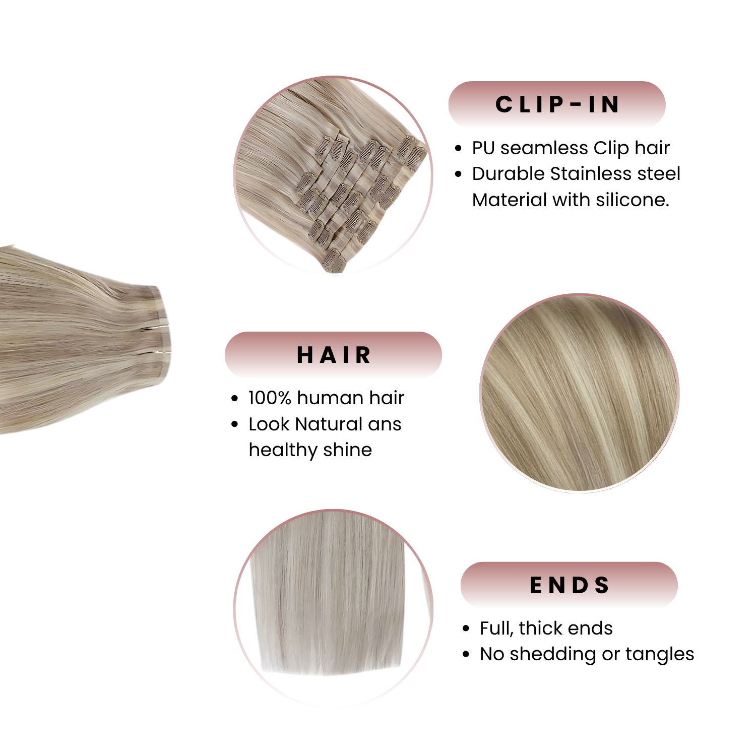 Clip-In Extension, The Creamy White
