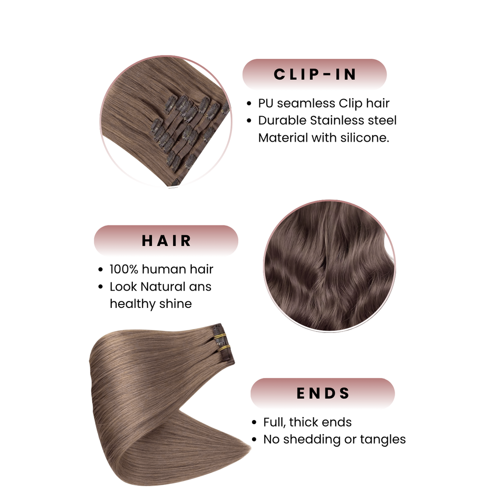 Clip-In Extension, Gray Muse