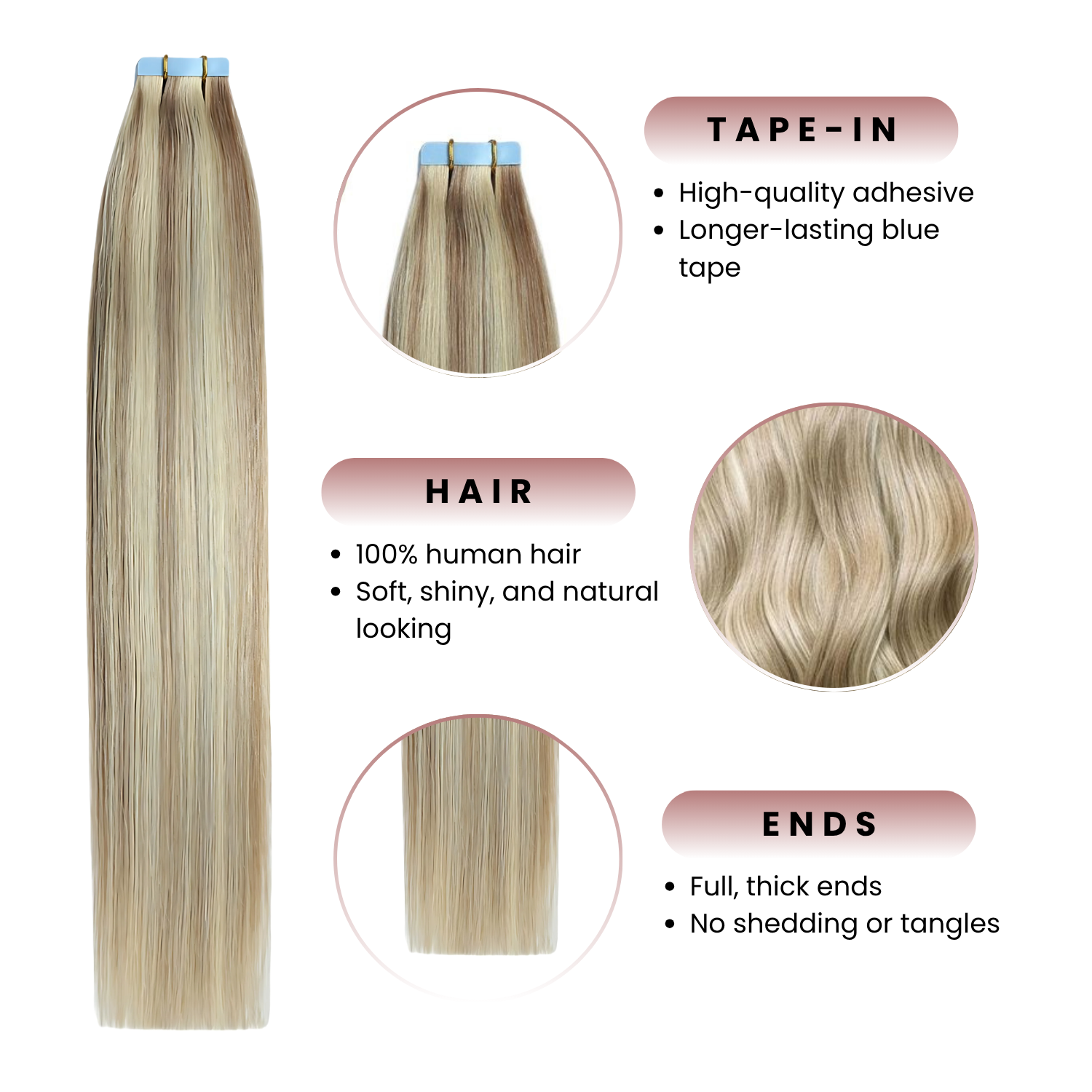 Tape-In Extension, The Creamy White