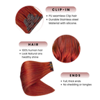 Clip-In Extension, Fashion Red